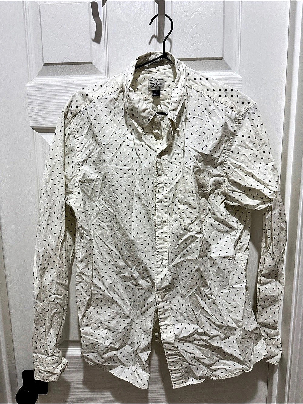 JCrew Geometric Button Down White Size Large Slim